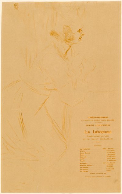 Den spetälske, 1896. av Henri de Toulouse Lautrec