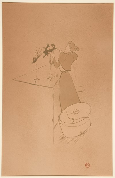 La modiste, Ren?e Vert (The Milliner, Ren?e Vert) av Henri de Toulouse Lautrec