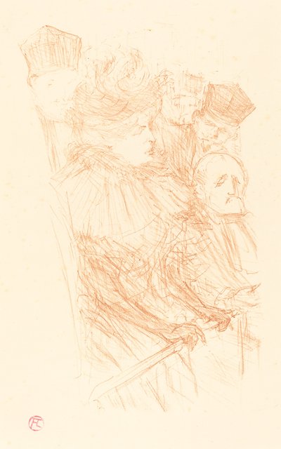 Lebaudy-rättegången - Vittnesmål mot Mlle. Marsy Lebaudy-rättegången - Deposition av Mlle. Marsy, 1896. av Henri de Toulouse Lautrec