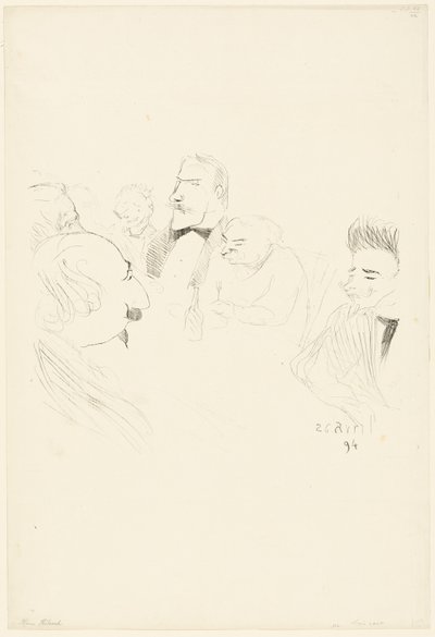 Menükarte für Adrien Hébrard von Henri de Toulouse-Lautrec