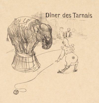 Meny från middagen Tarnais av Henri de Toulouse Lautrec
