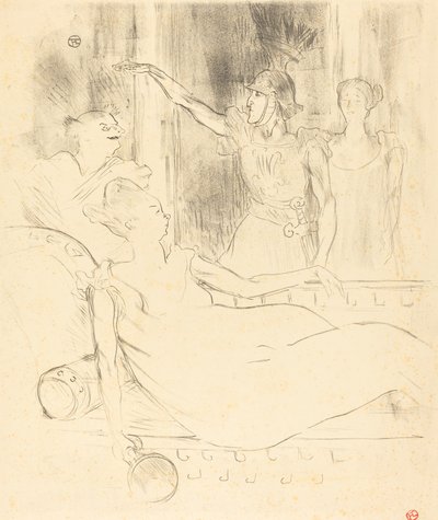 Mme Simon-Girard, Brasseur och Guy i "La belle Helene" av Henri de Toulouse Lautrec