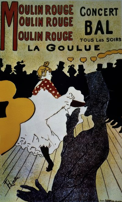 Moulin Rouge: La Goulue - 1891 - 191 × 117 cm - färglitografi av Henri de Toulouse Lautrec