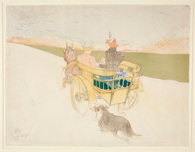 Country Outing; tunnan (The Barrel) eller den engelska vagnen (The English Buggy) av Henri de Toulouse Lautrec