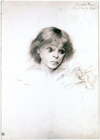 Porträtt av Severino Rossi. 1883 (kol på vitt papper) av Henri de Toulouse Lautrec