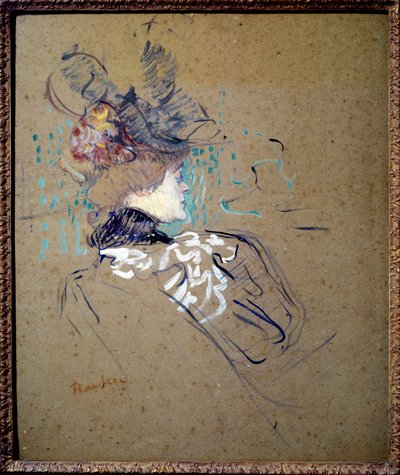 Porträtt av kvinna i profil (Madame Lucy) Oljemålning på kartong av Henri de Toulouse Lautrec (1864-1901) 1896 Sön. 0,56x0,48 m Paris, Musee d