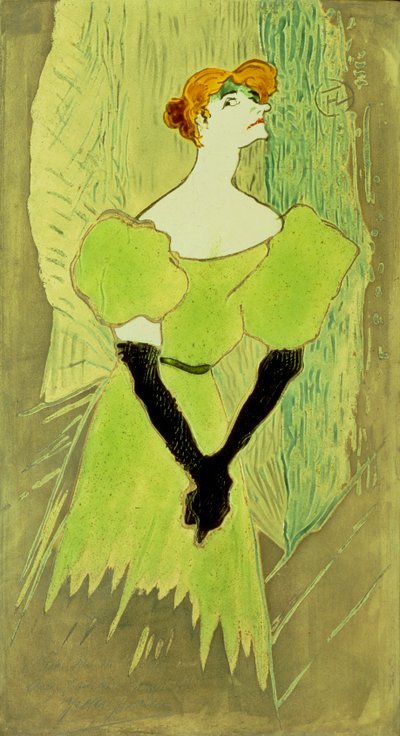 Porträtt av Yvette Guilbert av Henri de Toulouse Lautrec