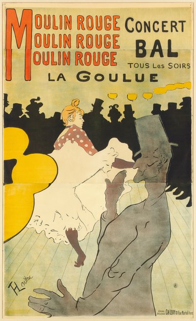 Affisch med reklam för "La Goulue" vid Moulin Rouge, 1891 av Henri de Toulouse Lautrec