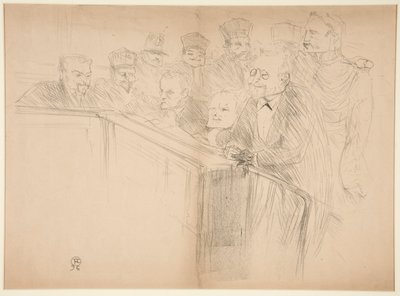 Proc?s Arton, premi?re planche (The Arton Trial, första plattan) av Henri de Toulouse Lautrec