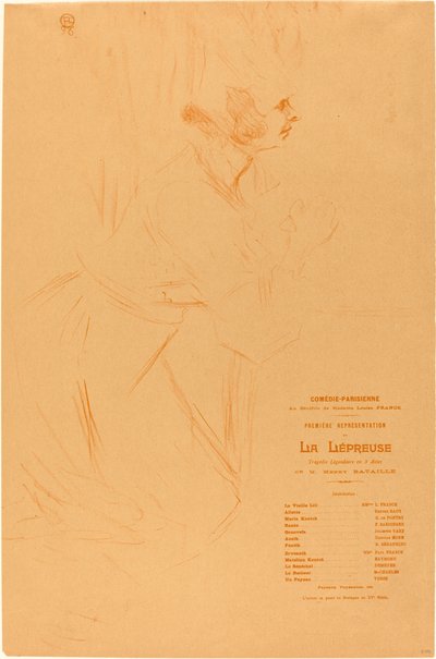 Program för "La leprosa" av Henri de Toulouse Lautrec