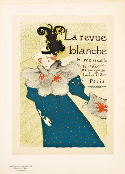 Reproduktion av en affisch med reklam för "La Revue Blanche", 1895 av Henri de Toulouse Lautrec