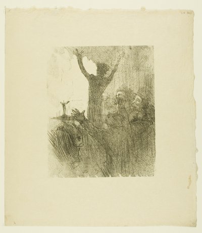 Schlomé Fuss i synagogan, från Au Pied du Sinaï av Henri de Toulouse Lautrec