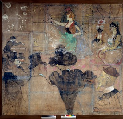 Skylt mot Gouluens hus (Weber Louise dit La Goulue av Henri de Toulouse Lautrec
