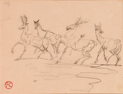 Hjortar och hindar av Henri de Toulouse Lautrec