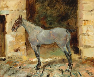 Tjudd häst; Cheval attache, c.1881 av Henri de Toulouse Lautrec