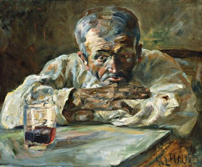 Alkoholisten, pappa Mathias; At the Boutique, Chateau du Bosc: The Drinker, Fader Mathias, 1882 av Henri de Toulouse Lautrec