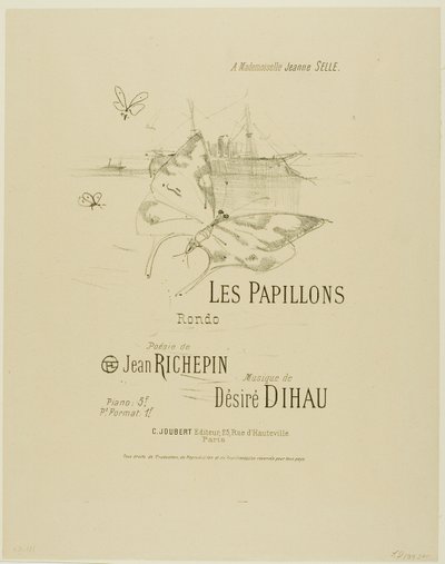 Fjärilarna, från Melodies av Désiré Dihau av Henri de Toulouse Lautrec