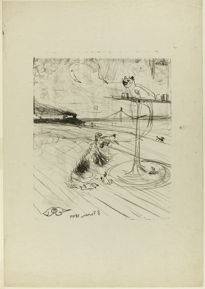 Hunden och papegojan av Henri de Toulouse Lautrec