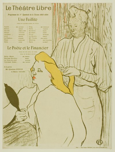 Frisören, Program för Théâtre Libre av Henri de Toulouse Lautrec