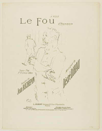 Galningen, från Melodier av Désiré Dihau av Henri de Toulouse Lautrec