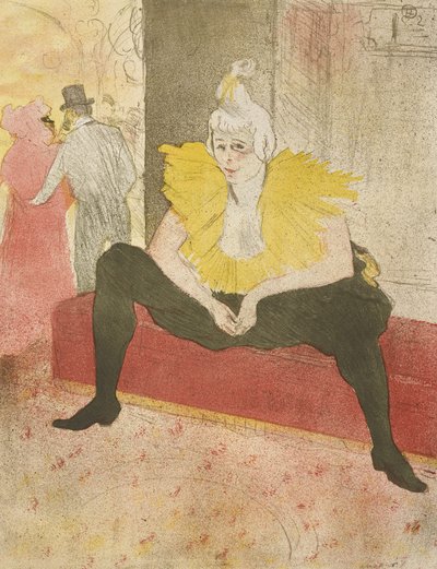 Den sittande clownessen av Henri de Toulouse Lautrec