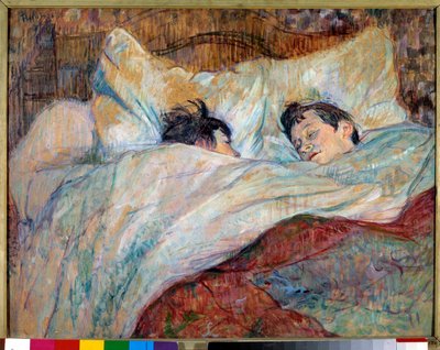 Sängen Två sovande barn. Olja på kartong av Henri de Toulouse Lautrec (1864-1901) 1892 Dim. 0,54x0,7 m Paris, musee d