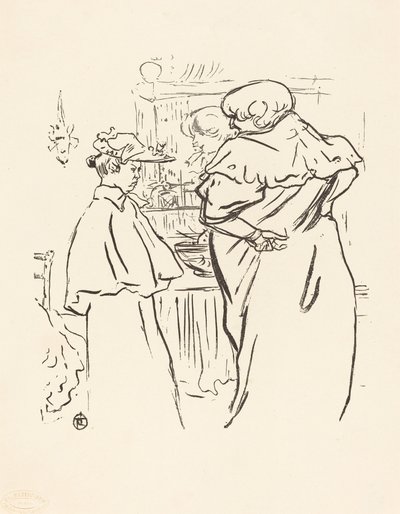 Två kvinnor framför en spegel av Henri de Toulouse Lautrec
