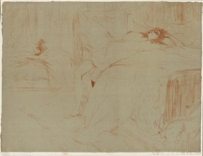 Kvinna liggande på rygg, Lassitude, tallrik tio från Elles av Henri de Toulouse Lautrec