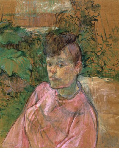 Kvinna i trädgården i Monsieur Forest, 1889-1891 av Henri de Toulouse Lautrec