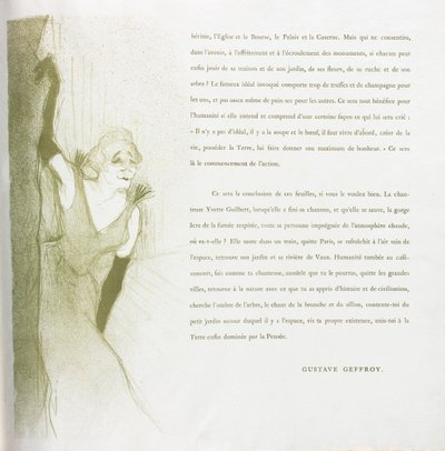 Yvette Guilbert-franska serie: nr 16, 1894. av Henri de Toulouse Lautrec