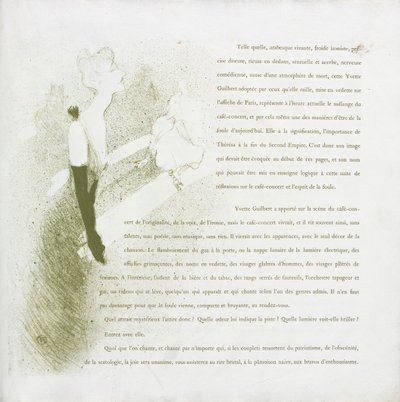 Yvette Guilbert-French Series: nr 2, 1894. av Henri de Toulouse Lautrec
