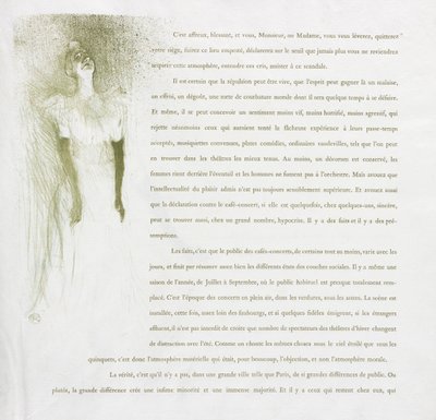 Yvette Guilbert-franska serie: nr 3, 1894. av Henri de Toulouse Lautrec