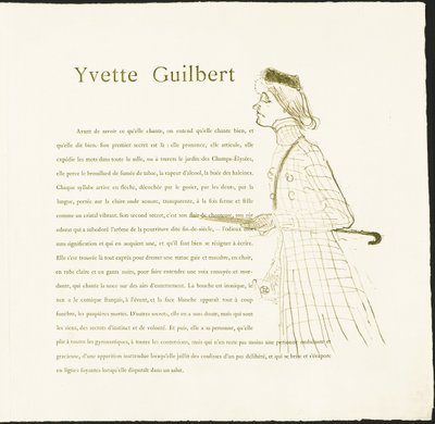 Yvette Guilbert av Henri de Toulouse Lautrec