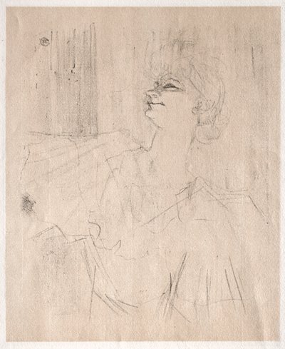 Yvette Guilbert: i Ménilmontant, från Bruant, 1898. av Henri de Toulouse Lautrec
