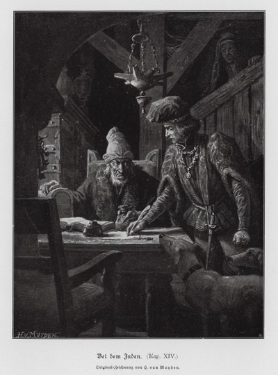 Judisk penningutlånare (gravyr) av Henri van Muyden