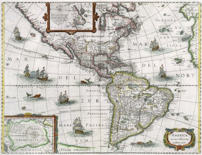 Karta över Amerika, 1631 av Henricus Hondius II