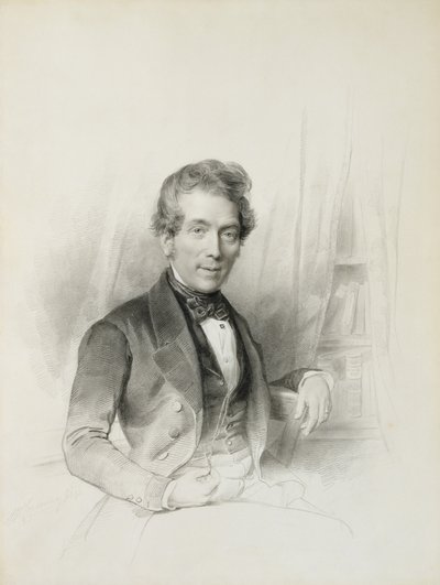 Porträtt av Louis Johannes Herckenrath, konsul i Texas, 1843 (krita, estompe, blyerts och akvarell) av Henricus Wilhelmus Couwenberg