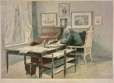 Prins Bismarck i hans arbetsrum i Friedrichsruh, c.1890 av Henriette Deppermann