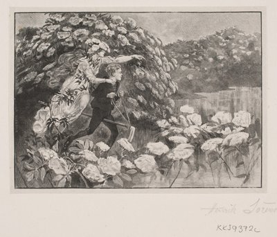 Illustration för H. C. Andersen: "Hyldemother" av Henrik Arnold Hamilkar Sørensen