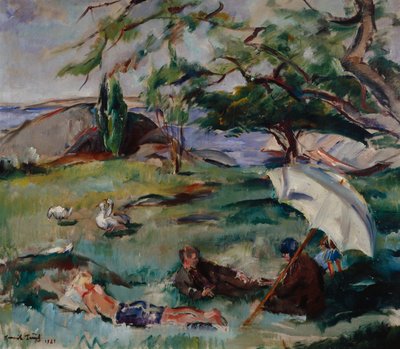 Sommarlandskap med människor av Henrik Lund