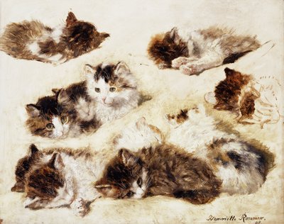 En studie av kattungar, 1898 av Henriëtte Ronner Knip