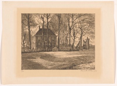 Hus på landet bland träden av Henriëtte de Vries (signed by artist)