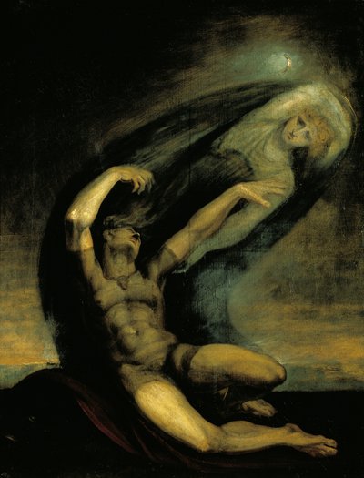 Akilles försöker greppa skuggan av Patroklos av Johann Heinrich Füssli