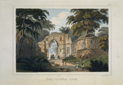 Katwali-porten och "Kotwali Darwaza", ruinerna av Gour av Henry (after) Creighton