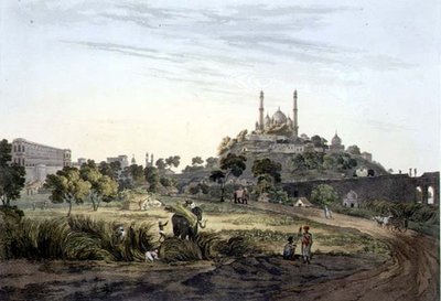 A View at Lucknow, plansch VII, graverad av Daniel Havell (1785-1826) 1809 (gravyr) av Henry (after) Salt