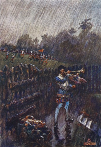 Ett larm, för sent! (färg litho) av Henry (after) Sandham