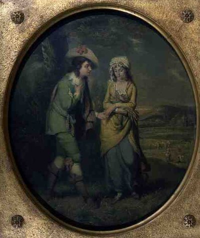 The Courtship (olja på duk) av Henry (attr) Walton