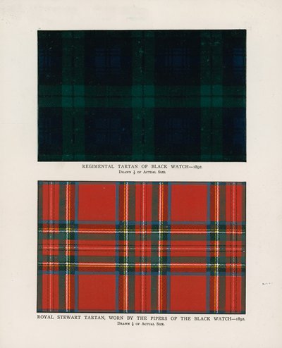 42:a Royal Highlanders The Black Watch. Regimentala tartaner (chromolitho) av Henry A. Payne