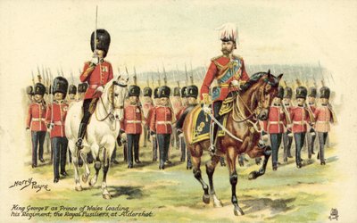 Kung George V som prins av Wales leder sitt regemente, Royal Fusiliers, vid Aldershot av Henry A. Payne