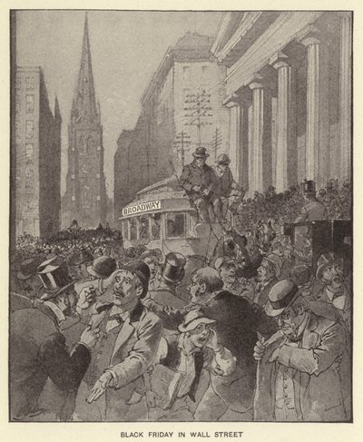 Black Friday på Wall Street (litho) av Henry Alexander (after) Ogden